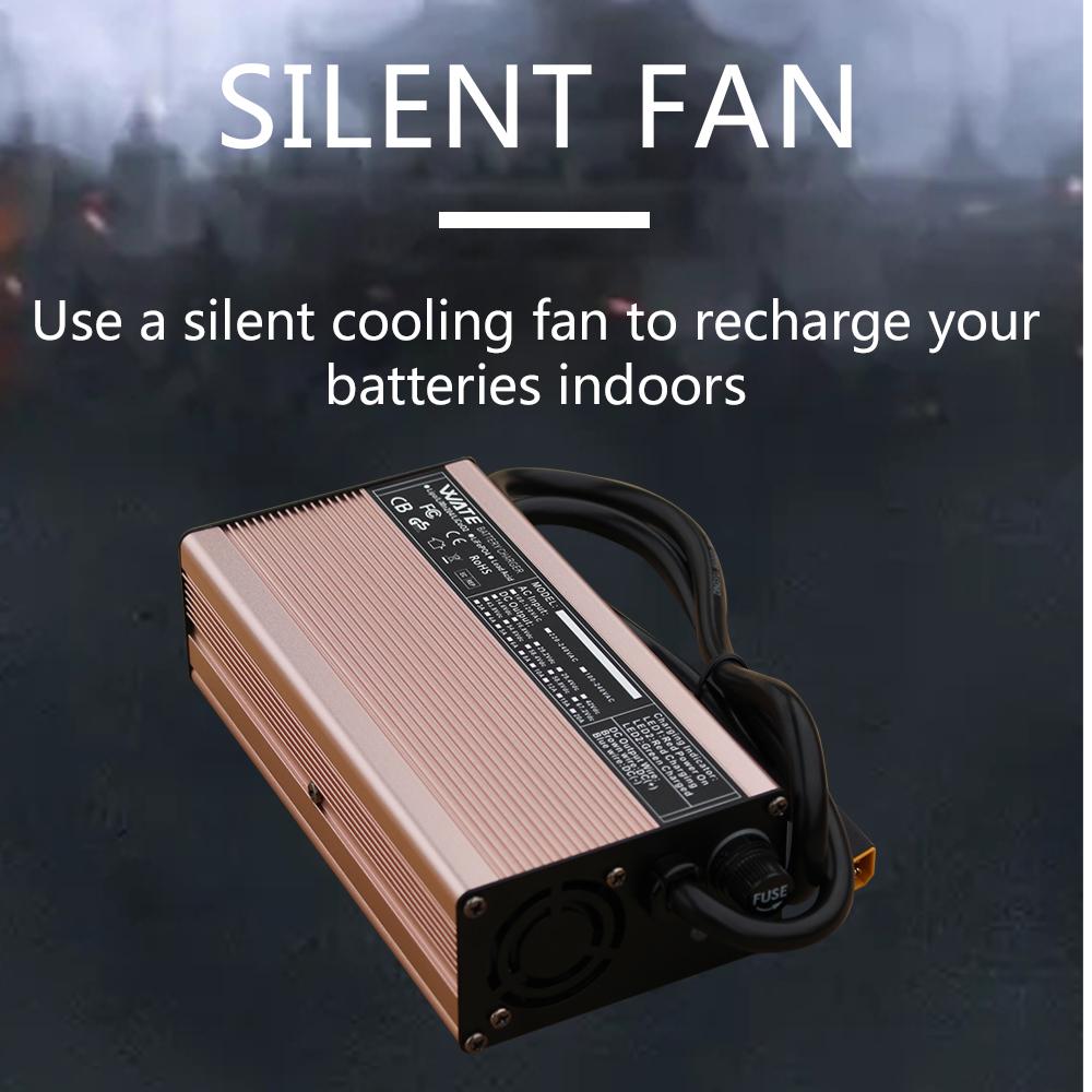 42V 15A smart lithium battery charger for 10S 36V lithium battery fast charging connector optional