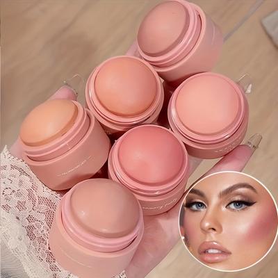 6 couleurs surligneur blush boule pêche rose fard à joues pâte monochrome mat pêche fard à joues maquillage visage fard à joues brillant