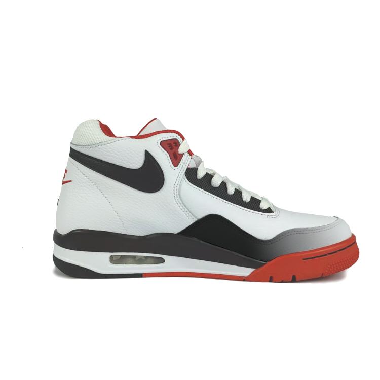 Nike Flight Legacy Slip Resistant Abrasion Resistant Mid top Vintage Basketball Shoes Unisex Red White BQ4212-100(Team352-)