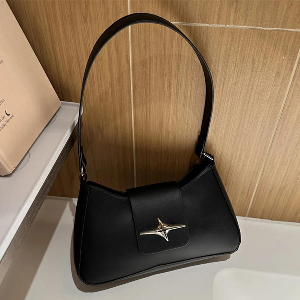 

Vintage Shoulder Bags Small Purse for Women Classic PU Leather Shoulder Bag Ladies Underarm Handbag Fashionable Crossbody Bag чёрный