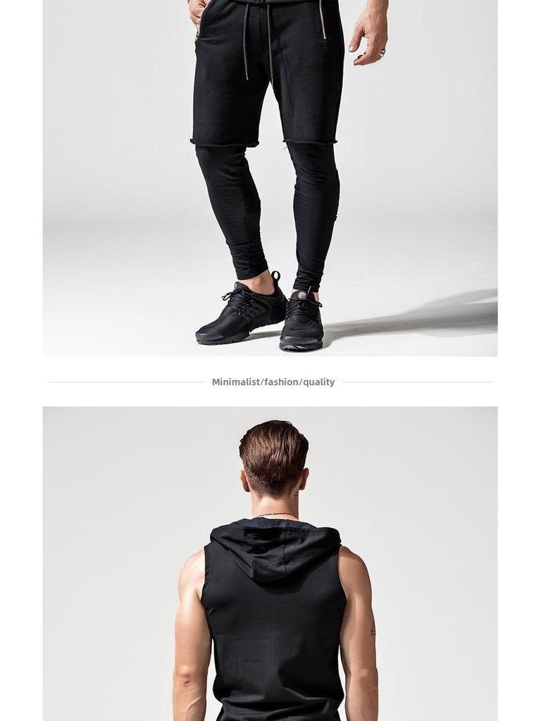 Men's Hooded Sleeveless Fitness Vest - Slim Fit Summer Waistcoat