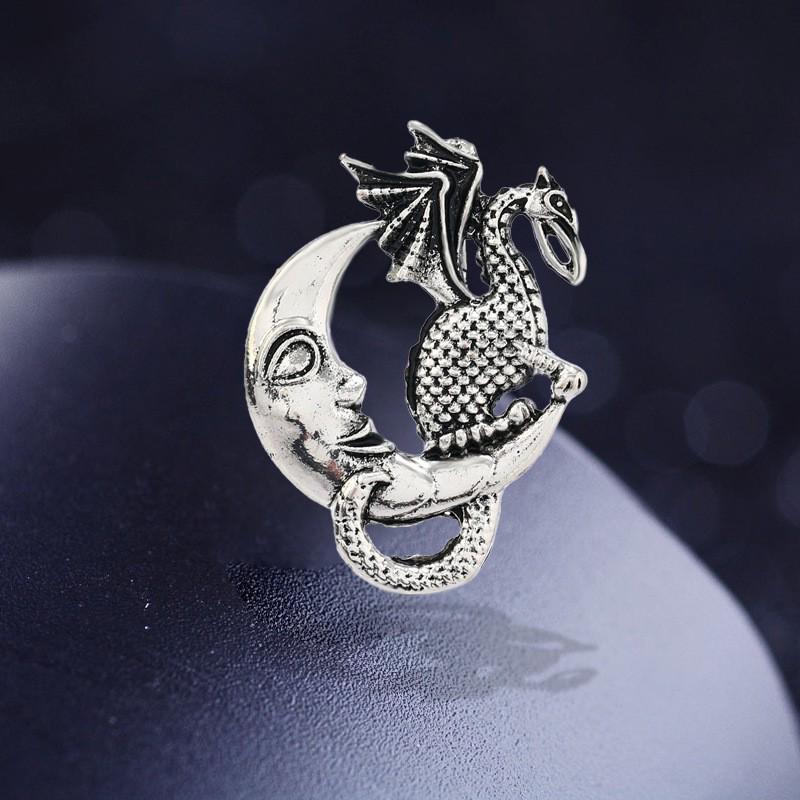 Retro Drip Oil Cartoon Dragon Brooch - Men's Suit Pin Accessory