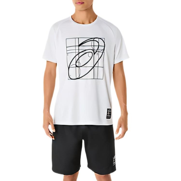 

Asics Удобная Модная Повседневная Универсальная Футболка с Коротким Рукавом Мужские Топы Ярко-Белый 2031E995-100 XL