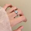 New Blue Planet Star Moon Rings for Women Zircon Rhinestone Pearl Open Finger Rings Sweet Party Y2K Jewelry 2000S Girls Gifts