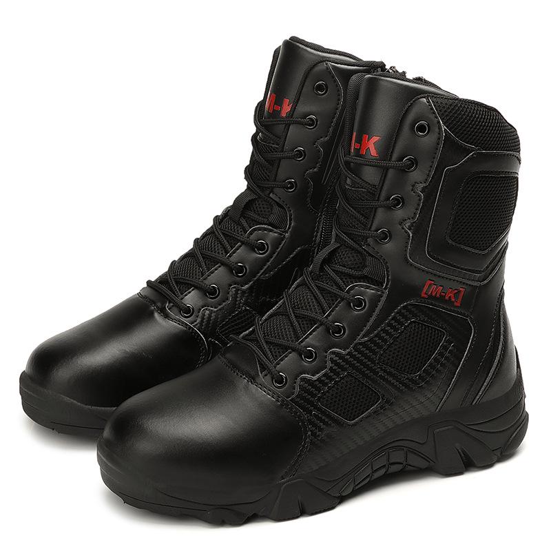 2026 Steel Toe Anti-Smash High-Top Military Combat Desert Boots, Large Size Outdoor Work Footwear 41 чёрный