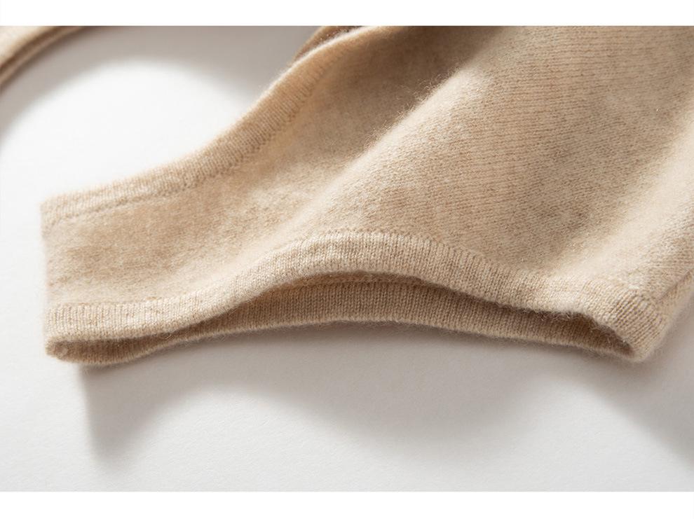 Women's 100% Pure Cashmere Button-Up Shoulder Warmer - Soft, Smooth, Solid Color Knit for Autumn & Winter with Half-High Collar