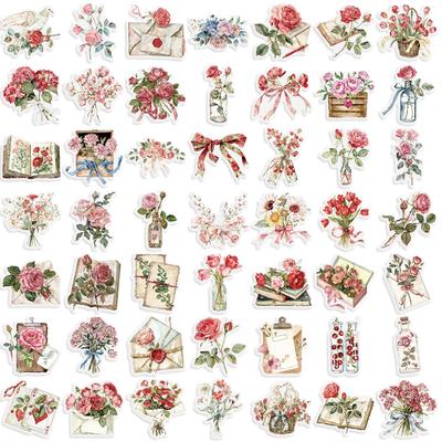 Creative Rose Self-Adhesive Stickers for DIY Crafts and Home Decoration