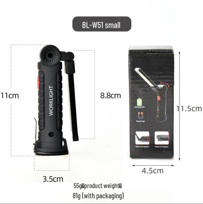 LED Foldable Magnetic Work Light - Outdoor COB Flashlight for Car Repair & Inspection