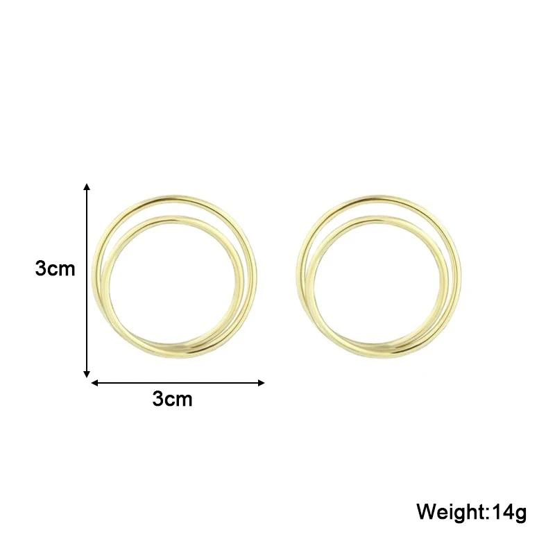 Circle Stud Earrings Delicate Small Circle Stud Earrings for Women Gold Color Minimalist Korean Party Summer Fashion Jewelry Accessories