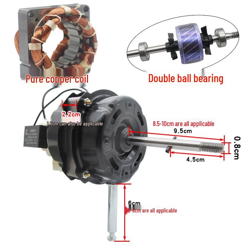 Univerzální motor elektrického ventilátoru s dvojitým kuličkovým ložiskem, měděný drát pro stojací a stolní ventilátory.