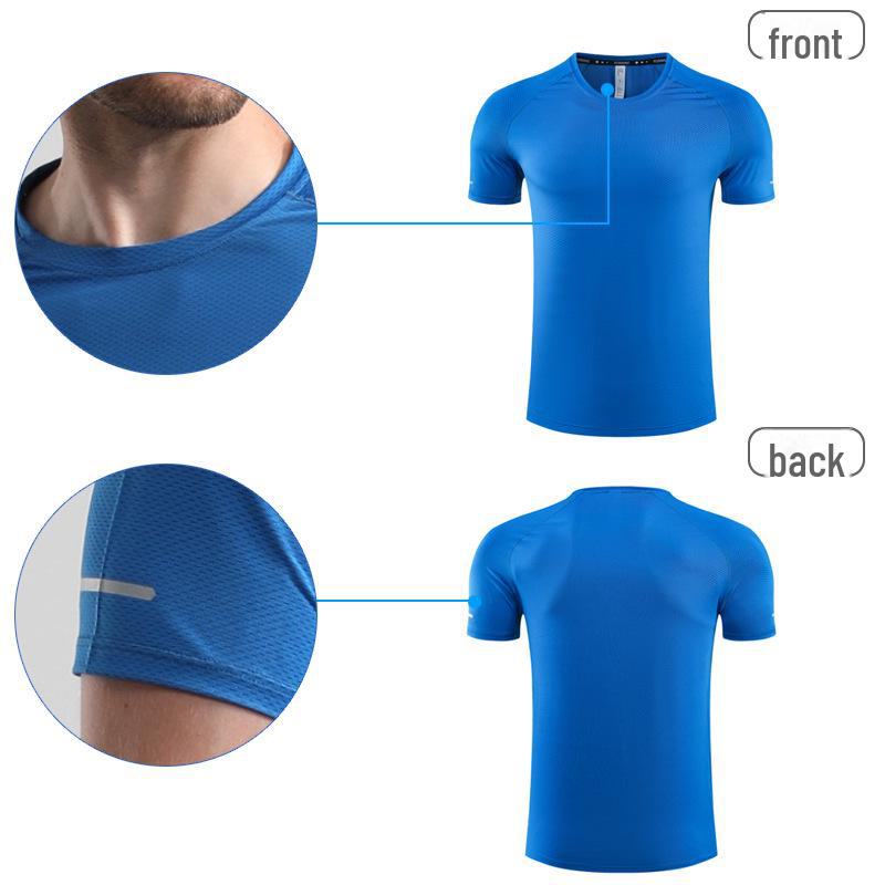 Unisex Quick-Dry Mesh Running T-Shirt with Reflective Design