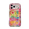 Colorful Plaid 3D Floral Hard Phone Case IPhone 15 16 17 Pro Max Womens Minimalist PC Cover