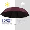 Large Umbrella for Men, Reinforced and Thickened, Sturdy and Wind-Resistant, Dual-Use for Sun and Rain, Foldable Black-Coated Sun Protection Umbrella