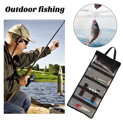 Fishing Lure Bag with Handle Fastener Tape Design Large Capacity Waterproof Transparent Fishing Bait Organizer Bag