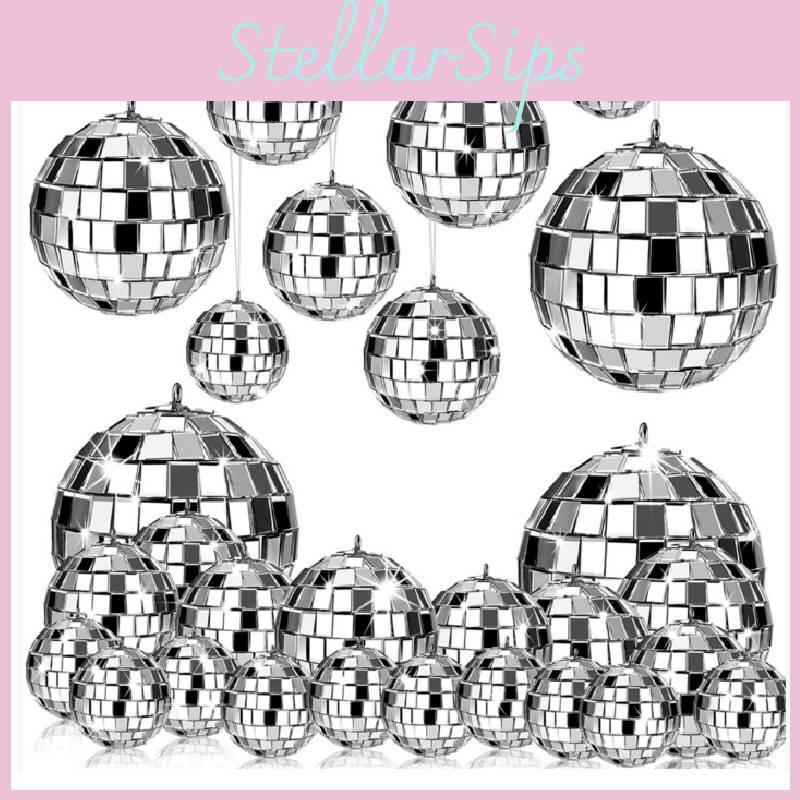 Christmas Disco Mirror Ball Hanging Glass Decor Ornaments For Party Event Decor
