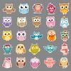 50 Owl Doodle Personalized Cartoon Children's Creative DIY Skateboard Suitcase Stickers Waterproof