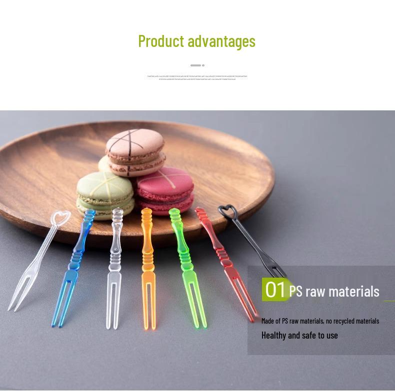 Individually Wrapped High-End Clear Plastic Fruit Dessert Forks
