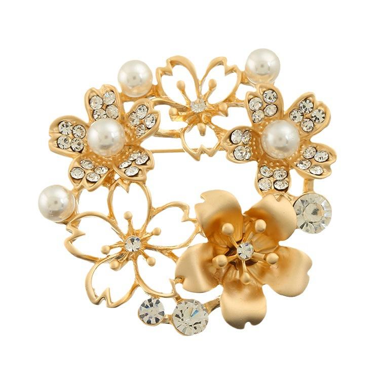 Broche fleur en perles, broche polyvalente en alliage de haute qualité, incrustée de diamants, anti-lumière, accessoires vestimentaires