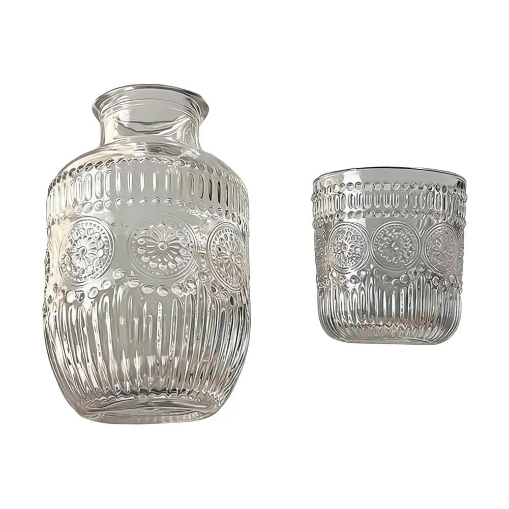 2-in-1 Clear Glass Pitcher & Cup,540ml Capacity, Premium Glass, Perfect For Home & Office Use, Easy To Clean N3J1