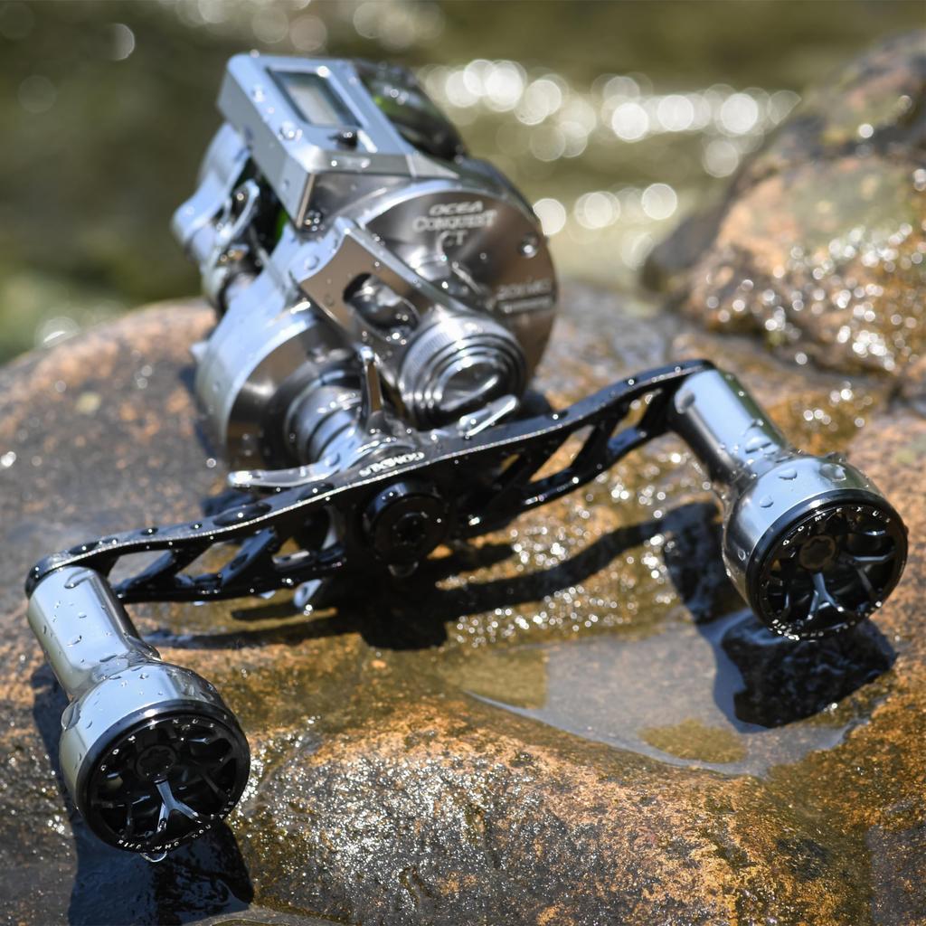 Gomexus Ultra Duralumin Baitcasting Reel Handle with Long Power for Offshore Light Jigging and Tairubber Fishing Knob, 120mm,