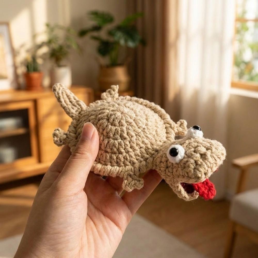 Non-Slip Crochet Animal Coaster Cartoon Knitted Cup Mat Novelty Handmade Coaster Home Decor