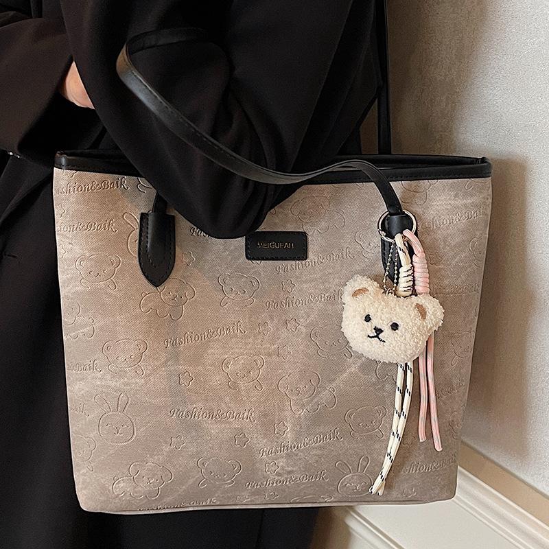 Fashion and leisure large-capacity tote bag women's 2025 autumn new simple foreign shoulder bag commuter women's bag