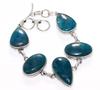 Decent Blue Apatite 925 Silver Plated Bracelet 9" Gift For Sister Trendy N8r80