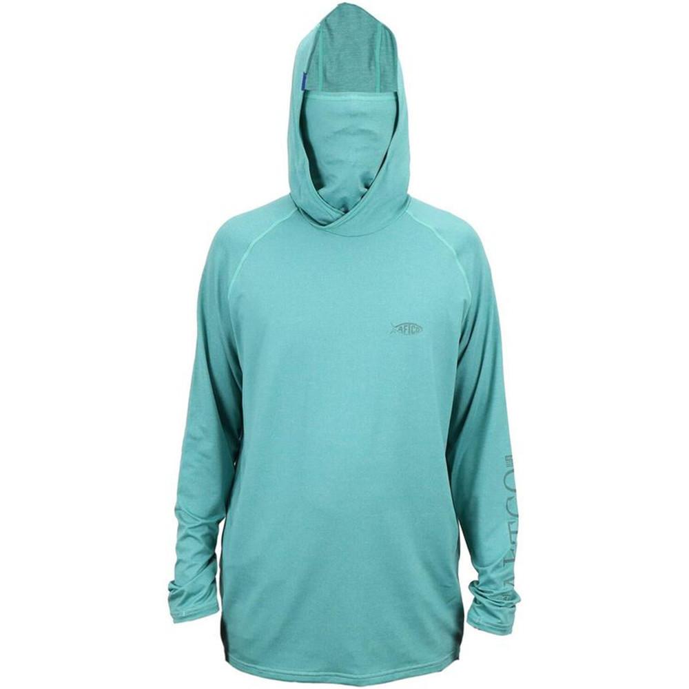 AFTCO Fishing Suit Men s Hooded Fishing Shirt with Face Mask Outdoor Summer Sunscreen Luya Fishing Suit Breathable XXS