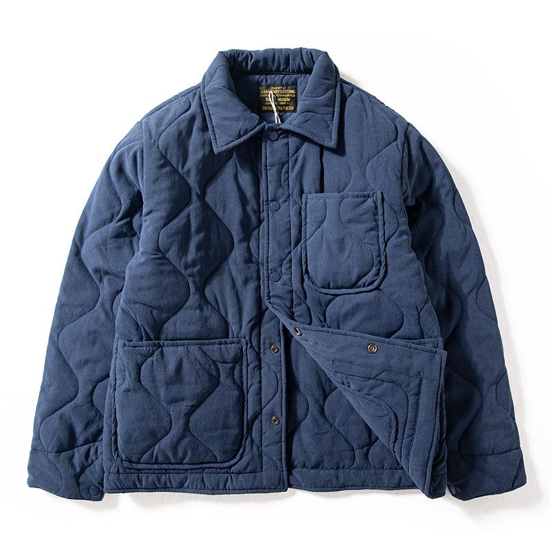 Cotton-Padded Coat Men 2024 New Arrival Winter Thermal Quilted Polo Collar Jacket Suede Casual Silk Cotton-Padded Coat Winter Clothing Coat