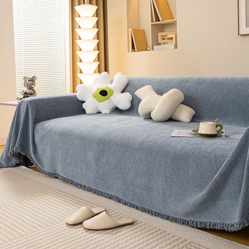 Fischgrätmuster Sofabezug Stoff für alle Jahreszeiten, Vollständige Abdeckung Sofadecke Kissen, Hochwertiges Anti-Katzenkratz Sofa Handtuch