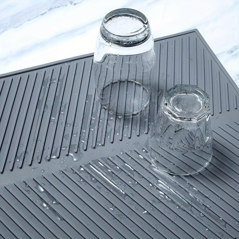 1pc Heat Resistant Silicone Dish Drying Mat, Large Foldable Drainer Pad for Kitchen Sink, Fast Dry Drying Rack