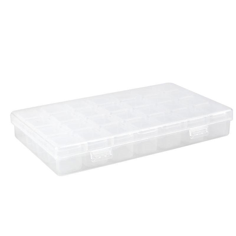 Nail Art Diamond Storage Box - 28-Grid Transparent Plastic Organizer