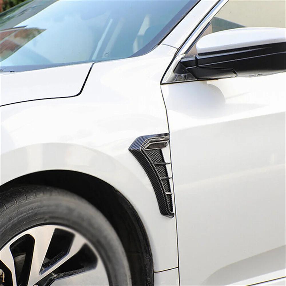 Car Styling Exterior Accessories 1 Pair Universal Carbon Black Car Fender Side Vents Air Flow Intake Hole Grille Sticker Cover