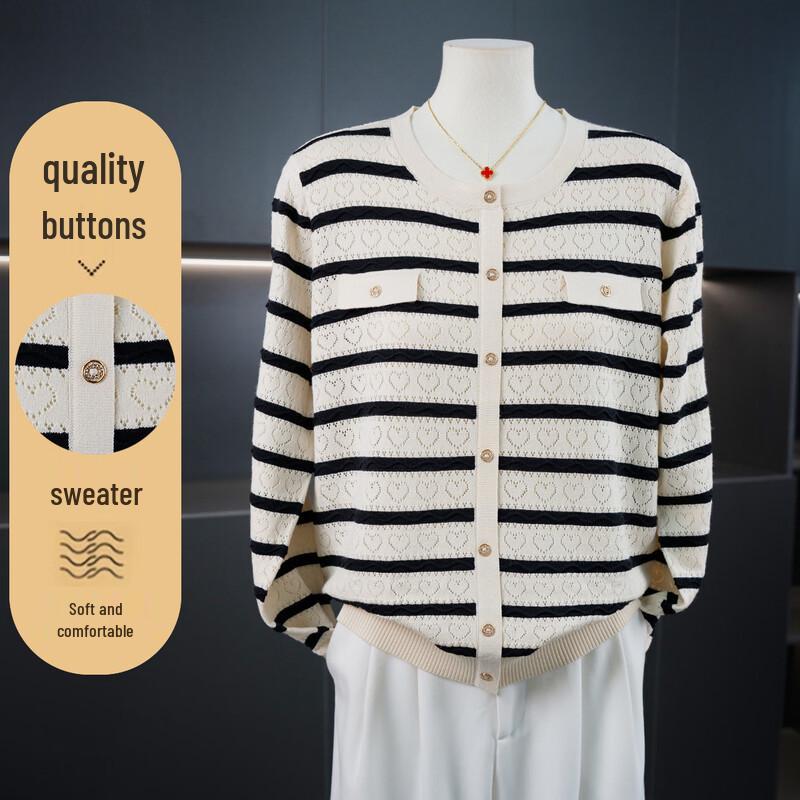 Women s Elegant Knitted Long-Sleeve Round Neck Pullover 2XL