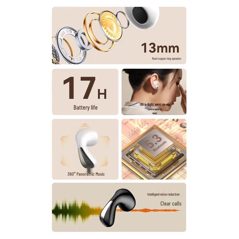 Newmine H61 True Wireless Half-in-Ear Bluetooth Earbuds