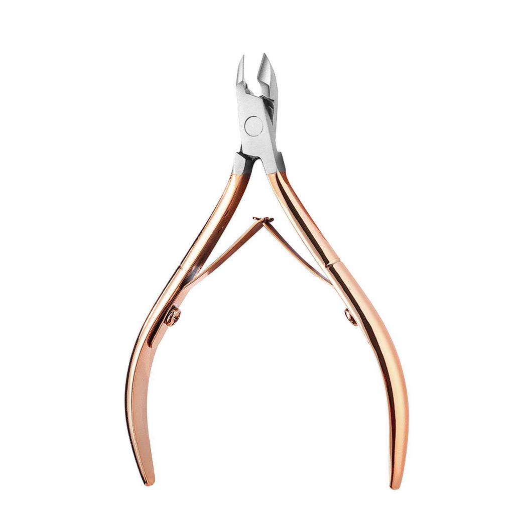 Stainless Steel Slanted Nail Clipper with Cuticle Scissors and Small Blade for Easy Trimming and Hangnail Removal