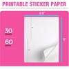 60 Shipping Labels 2 Per Sheet 8.5" x 5.5" Matte Half Sheet Labels Self Adhesive White Shipping Label Paper