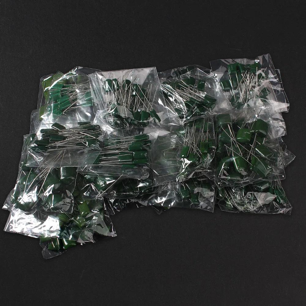 180/620 Stück 100V Polyester-Kondensator-Kombinations-Kit 2A102J~2A822J Kondensator-Set 31/10 Werte Polyester-Folienkondensator