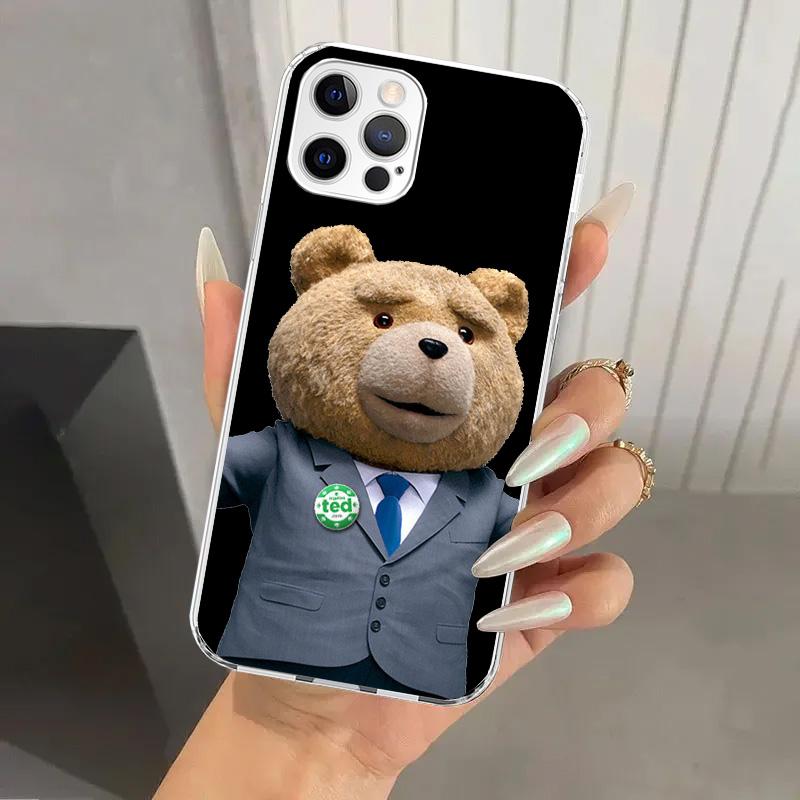 Naughty Cute Bear Funny Mascot Phone Case for Iphone 17 Air 16 15 Plus 14 13 Mini 12 11 Pro Max 16E 7 8 SE 2020 Soft Funda Print