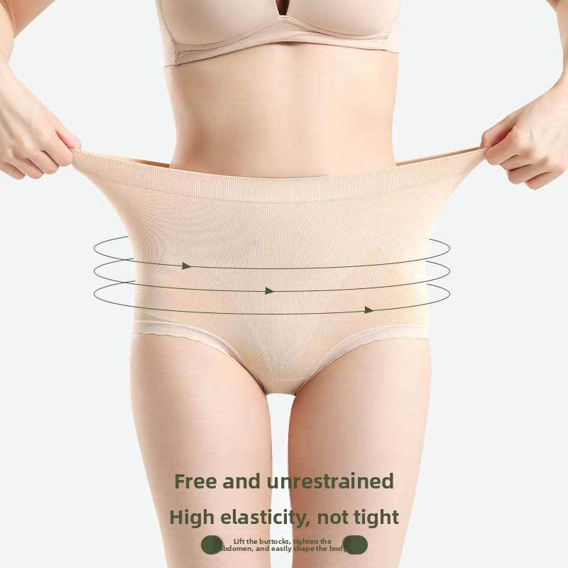 Female Spring and Summer 7A Silk Antibacterial Cool Feeling Ice Silk High Waist Belly Triangle Briefs
