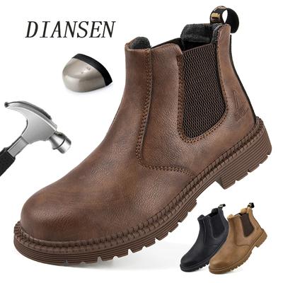 Wasserdichte Sicherheitsarbeitsschuhe für Männer Chelsea Steel Head Lederstiefel Herrenschuhe Unzerstörbare Konstruktion Sicherheitsstiefel