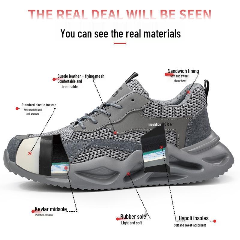 Spring Insulation 10KV Electrician Shoes: Anti-Smash, Anti-Puncture, Lightweight, Breathable, Plastic Toe Cap, Insulated for Men & Women