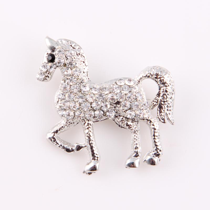 Fashion Rhinestone Animal Horse Brooch Pins Metal Crystal Corsage Suit Shirt Collar Luxulry Brooches Jewelry Accessories
