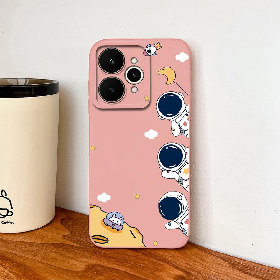 Cartoon Case For Realme 15 Pro Cute Dinosaur Liquid Silicone Lens Protection Back Cover Soft Phone Cases For Realme 15Pro 5G