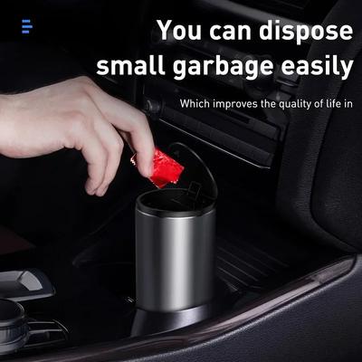 2026 NOUVELLE Poubelle de Voiture en Alliage pour Voiture Poubelle à Poussière Bac à Déchets Panier à Ordures Organisateur de Bac Support de Rangement Sac Accessoires Auto