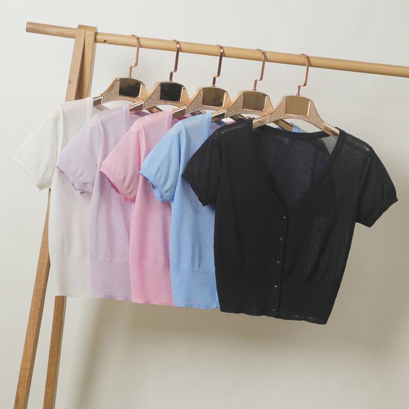 2023 Spring/Summer Women's Ice Silk Knitwear: Lightweight Sun Protection Cardigan