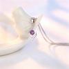925 Sterling Silver Twist Pendant Necklace for Women Round Cut Purple/White Zircon Infinity Love Necklace Bridal Wedding Jewelry