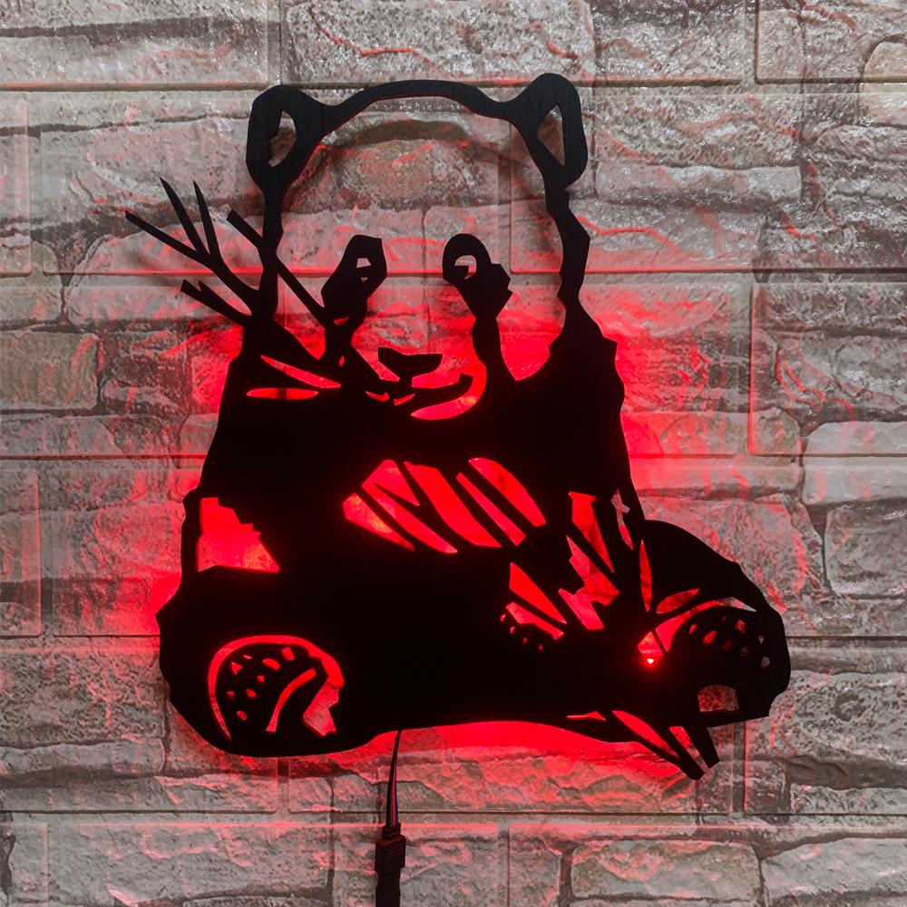 

ZK50 Китайская Панда Светодиодный Настенный Светильник Спальня Ресторан Украшение Фоновая Стена USB Пульт Дистанционного Управления Изменение Цвета Ночник USB plug