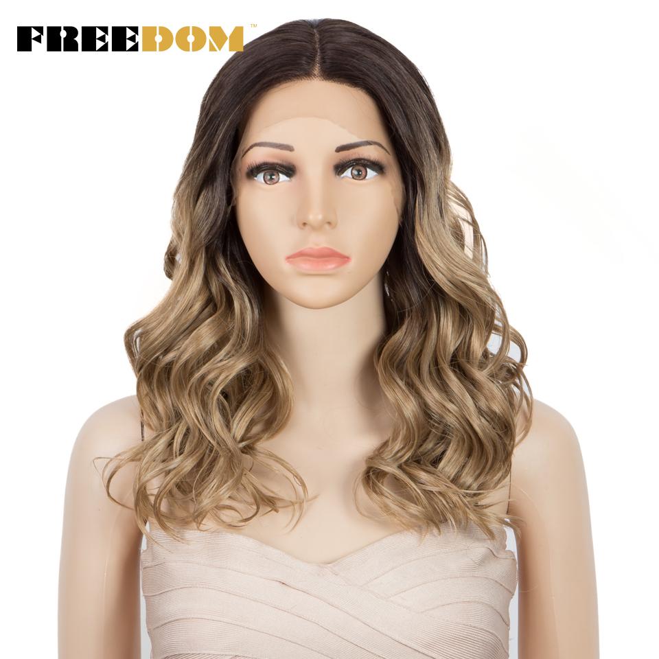 

FREEDOM Synthetic Lace Front Wigs Middle Part Natural Wave Wavy Wig 20 Inch Wigs For Black Women Ombre Brown Mixed Cosplay Wigs (as the picture,20inches)