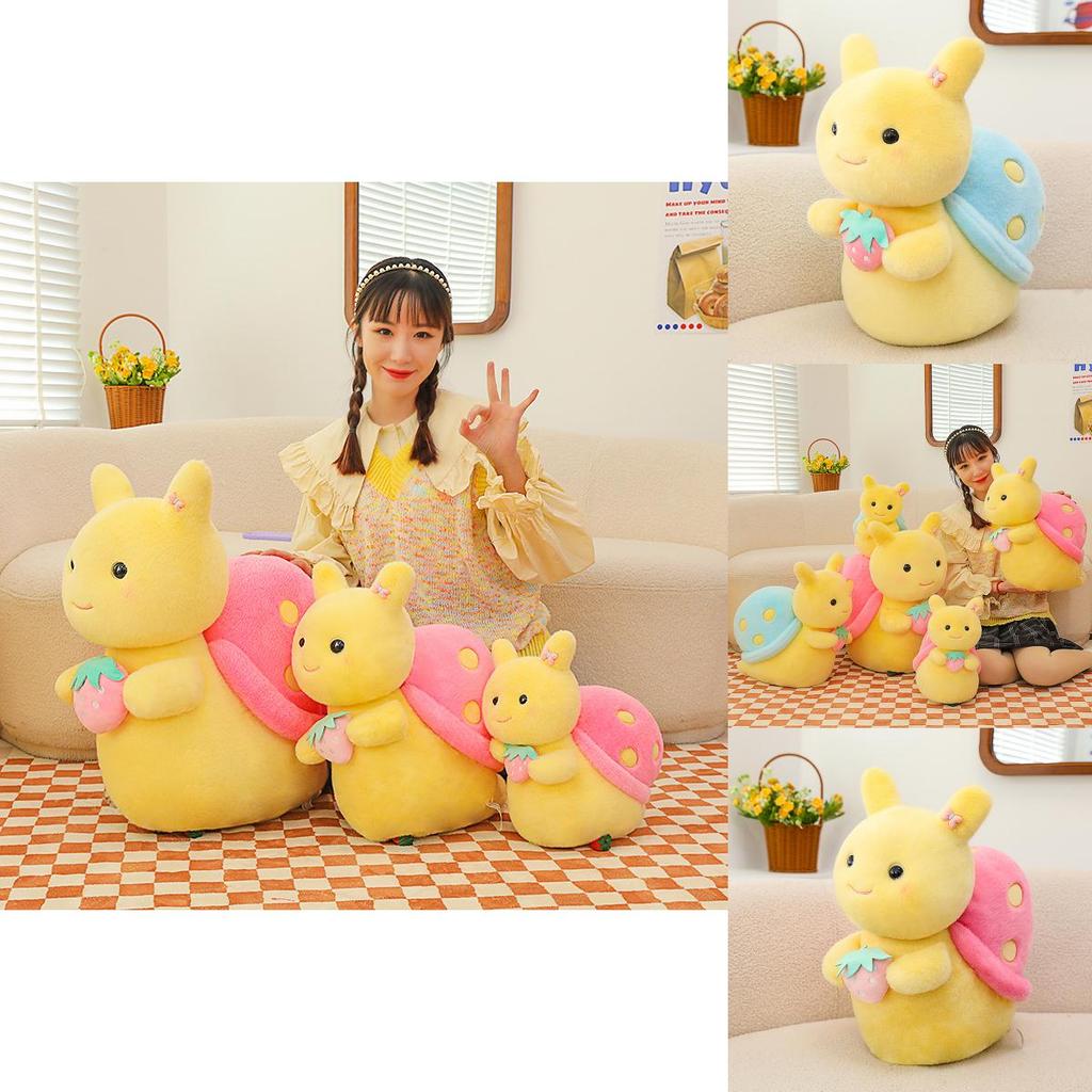 Adorable Strawberry Pink And Blue Snail Plush Toy For Kids Birthday Gifts And Collectibles